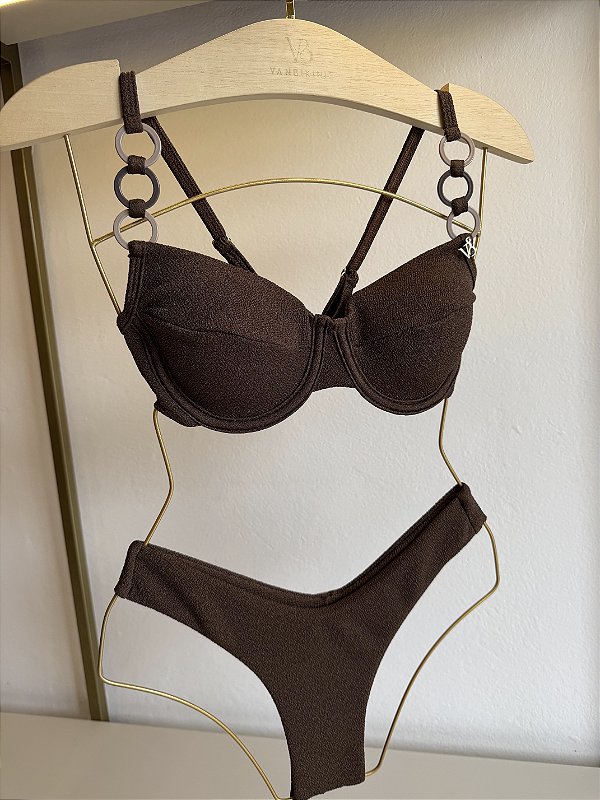 Calcinha 012 Asa Delta Fio Duplo Tulum chocolate (BUSTO NÃO INCLUSO)