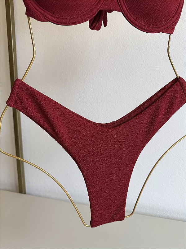 Calcinha 012 Asa Delta Fio Duplo Tulum vermelho (BUSTO NÃO INCLUSO)
