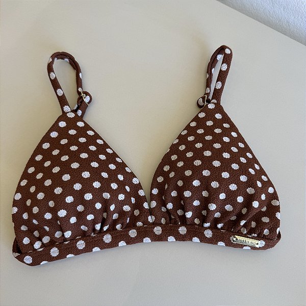 Top cortininha fixo com Bojo Maleável removível 011 Roma poá (CALCINHA NÃO INCLUSO)