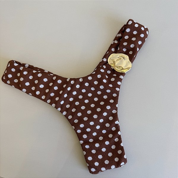 Calcinha asa delta 012 com acessório orgânico fio duplo Roma poá marrom (BUSTO NÃO INCLUSO)