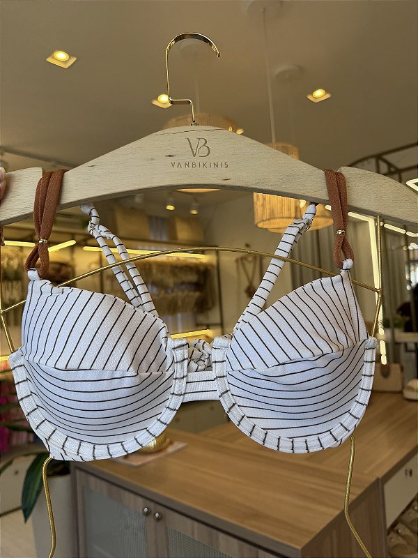 Meia Taça com detalhes alça e Bojo Maleável 093 aro Maldivas (CALCINHA NÃO INCLUSO)