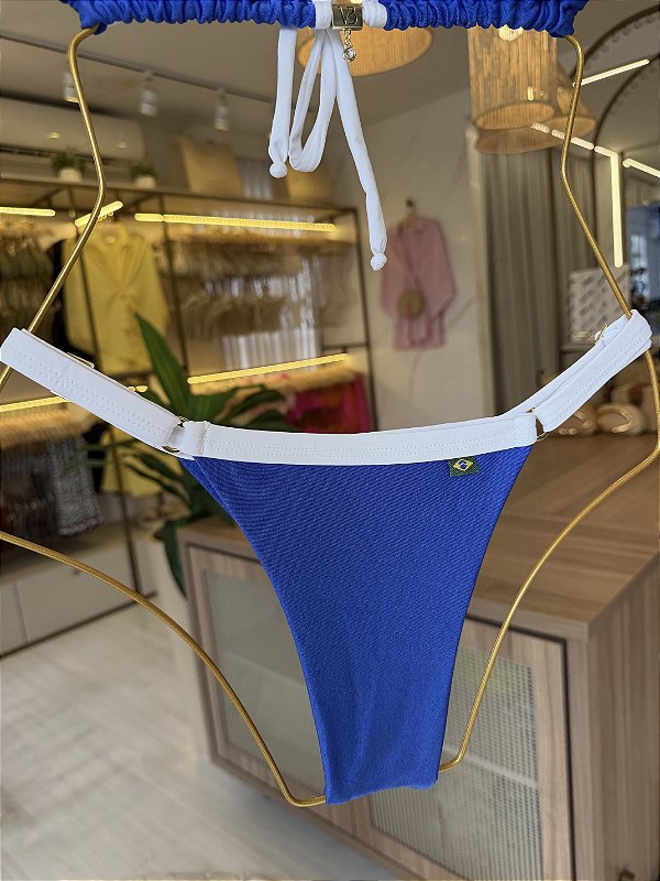 Calcinha 794 com regulagem azul brasil core (BUSTO NÃO INCLUSO)