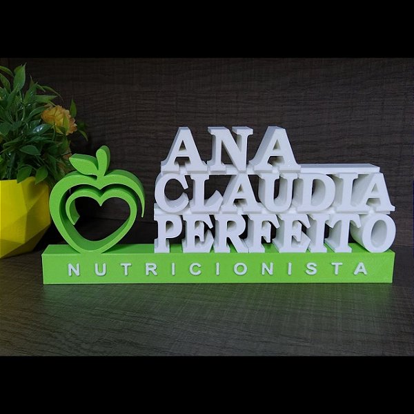 Placa de mesa Personalizado profissão Nutricionista