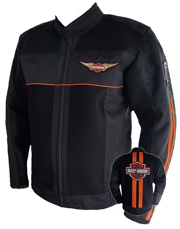 Jaqueta Harley Davidson Road modelo Verão Laranja
