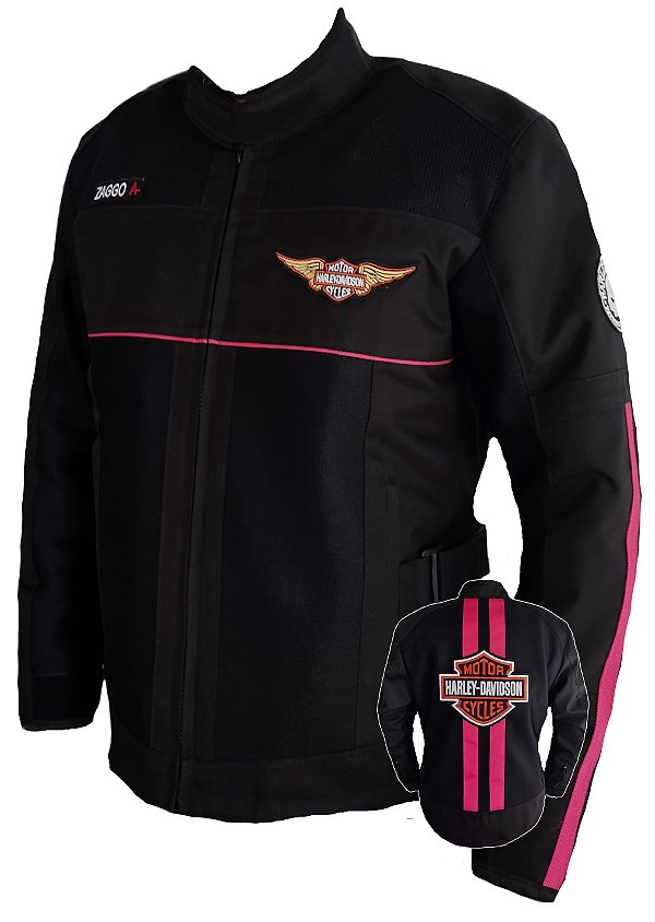 Jaqueta Harley Davidson Road modelo Verão Rosa