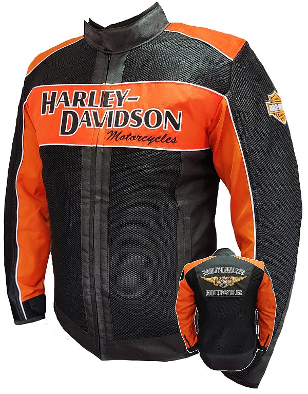 Jaqueta Harley Davidson modelo Verão Tradicional Laranja