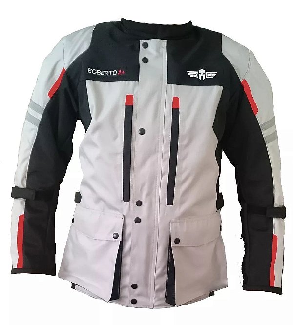 Jaqueta Parka Sparta Motors Branca ou Cinza Claro Impermeável