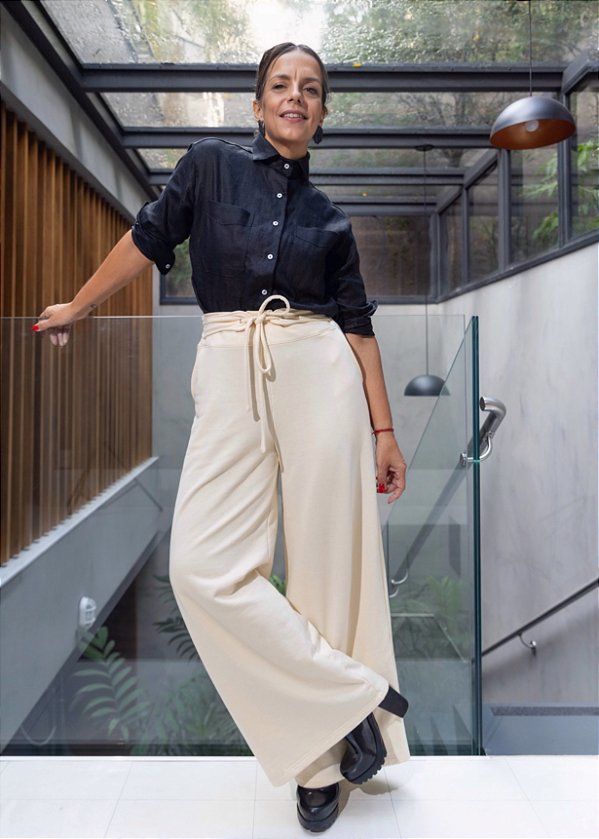 PANTALONA YOLANDA MOLETOM  VANILLA
