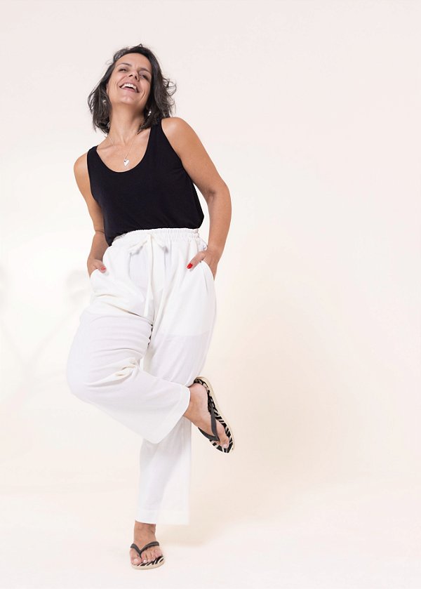 CALÇA GRAZI LINHO OFF WHITE