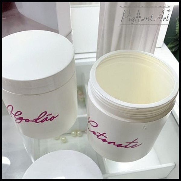 Pote Decorado Cotonete Escrita rosa