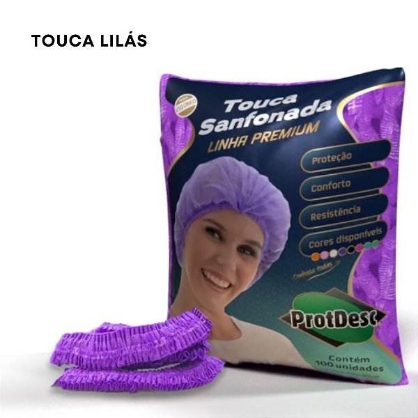 Touca sanfonada Lilás Protdesc
