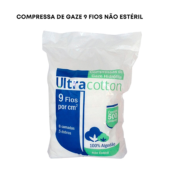 Compressa de Gaze 9 Fios com 500 unidades
