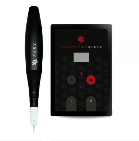Dermografo Mag Completo Pen Easy Preto com fonte Duo Black