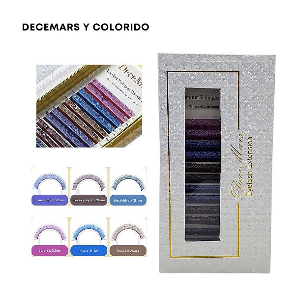 Cílios Y Colorido Decemars 0.07D