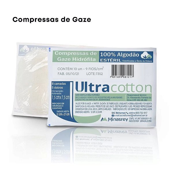 Compressa de Gaze 9 Fios com 10 unidades