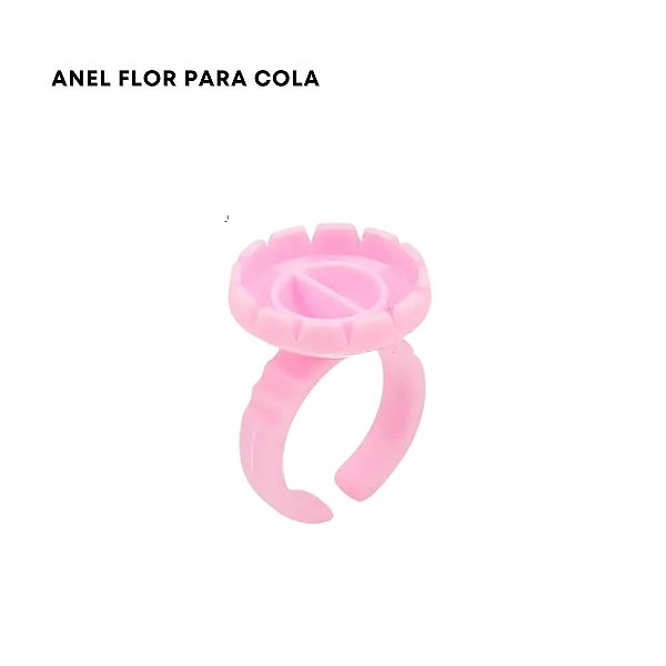 Anel Flor para cola Rosa (pacote 10 unidades)