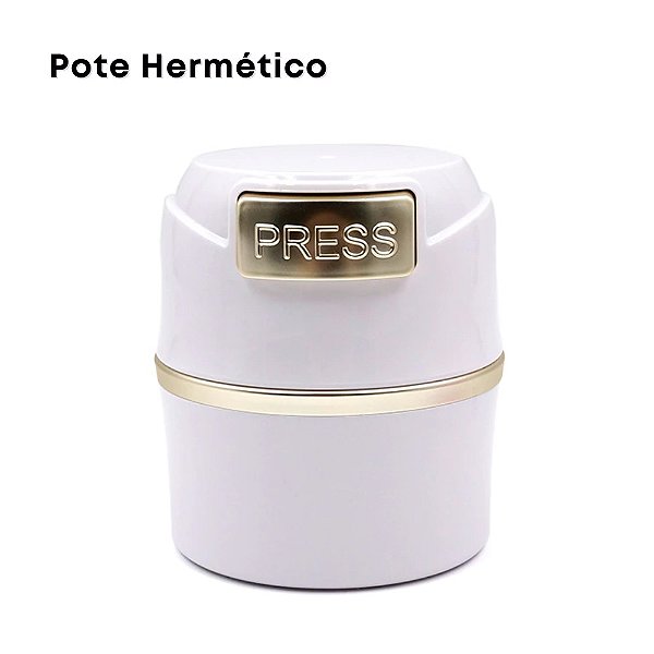 Pote Hermetico Branco / Dourado