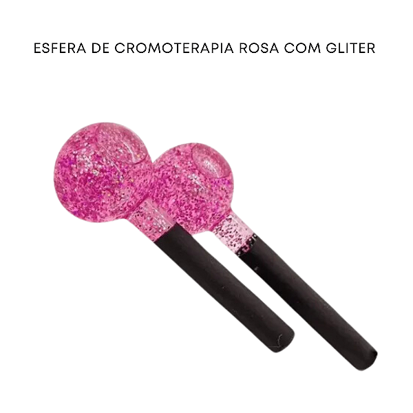 Esfera de Cromoterapia Pequena Rosa Gliter