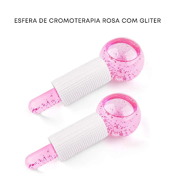 Esfera de Cromoterapia Pequena Rosa Gliter