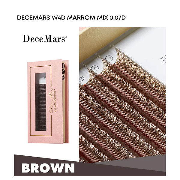 Cílios Mix Decemars 4D Marrom ( 0.07D )