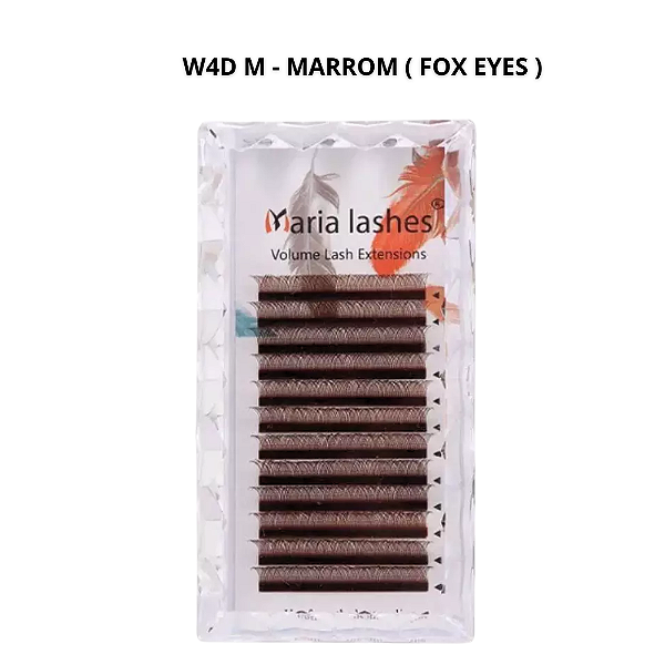 Cilios Maria Sasha 4D Marrom curvatura M Mix 8 ao 12