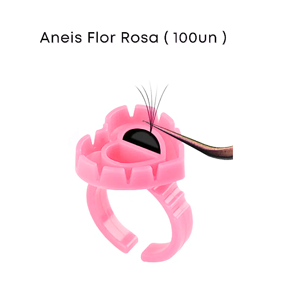 Anel Flor para cola Rosa (pacote 100 unidades)