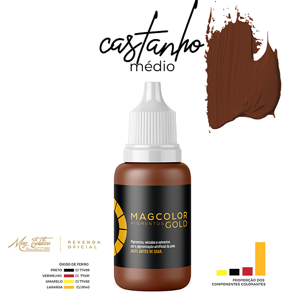 Pigmento Mag Gold 10ml Castanho Médio
