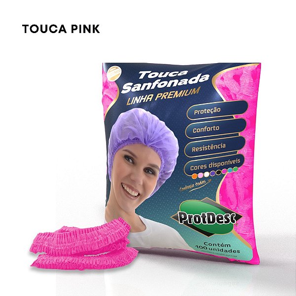 Touca sanfonada Rosa Pink Protdesc