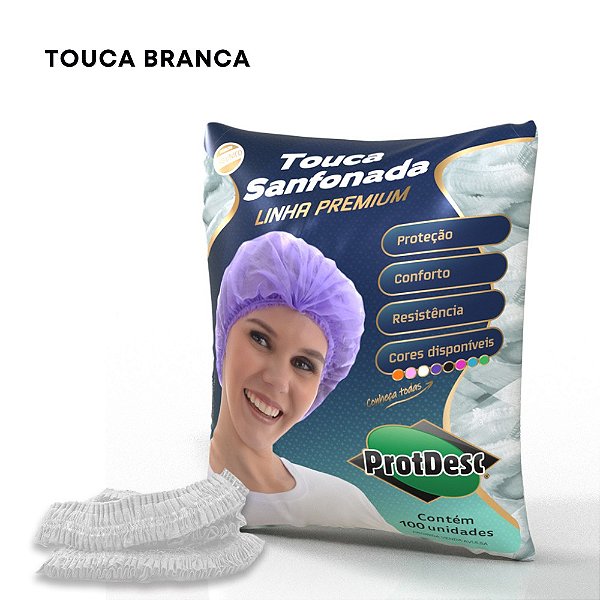 Touca sanfonada Branca