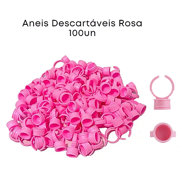 Caixa Aneis Rosa 100 un