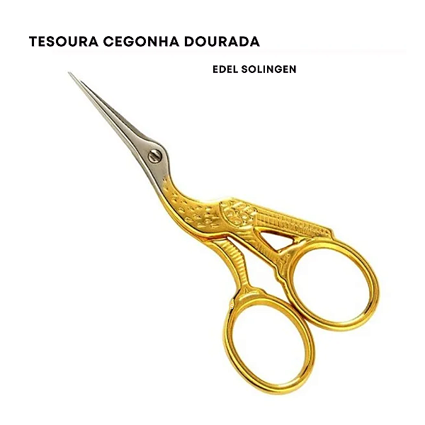TESOURA CEGONHA DOURADA