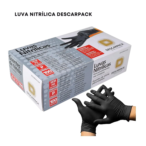 Luva Descartável P nitrilica preta