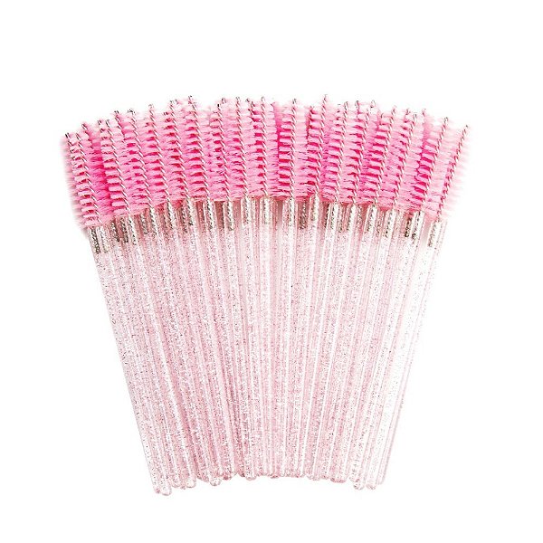 Escovinhas Gliter Rosa 50 unidades