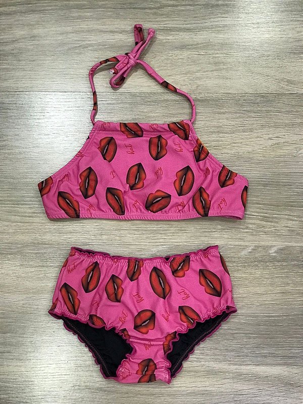 Biquini cropped infantil boca