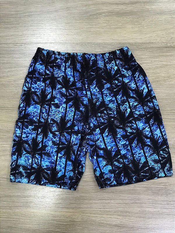Bermuda infantil coqueiros azul