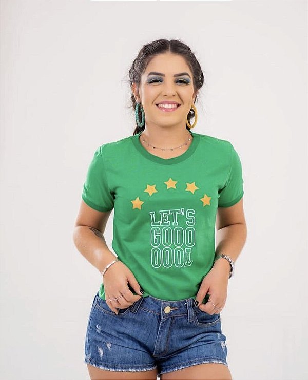 Baby Look Copa Brasil (verde lets)