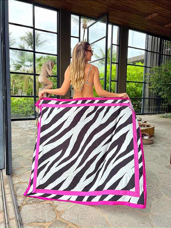 Pareo Canga Resort - Zebra Fucsia