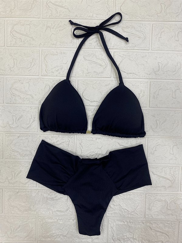 Biquini Cortininha Calcinha lipo (preto)
