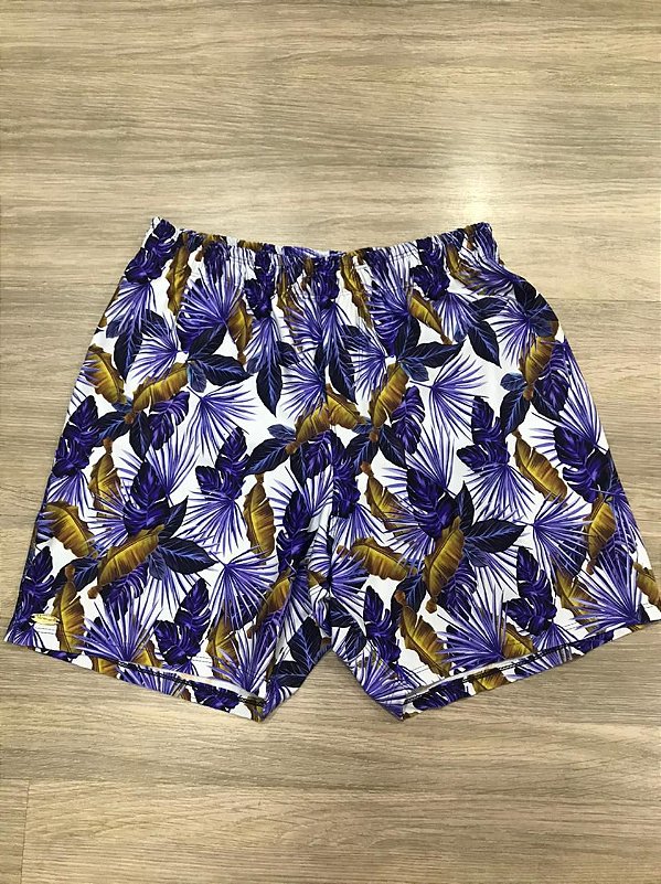 Bermuda masculina folha azul