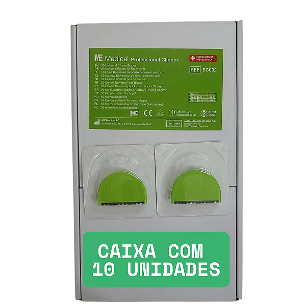 KIT 10 Lâminas Universal para Tricotomizador Cirúrgico - MedPex