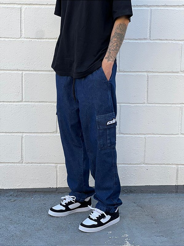 CALÇA CARGO (dark jeans)