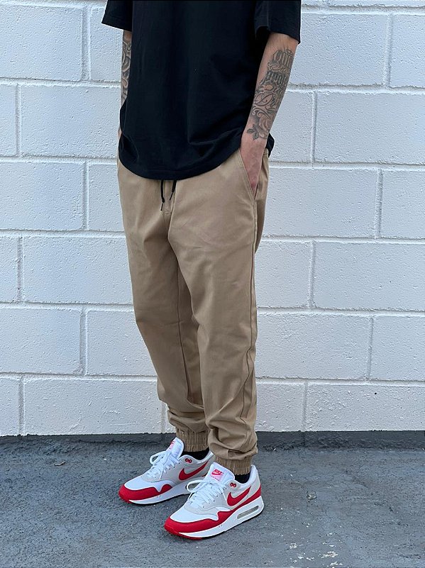 CALÇA JOGGER SARJA (bege)