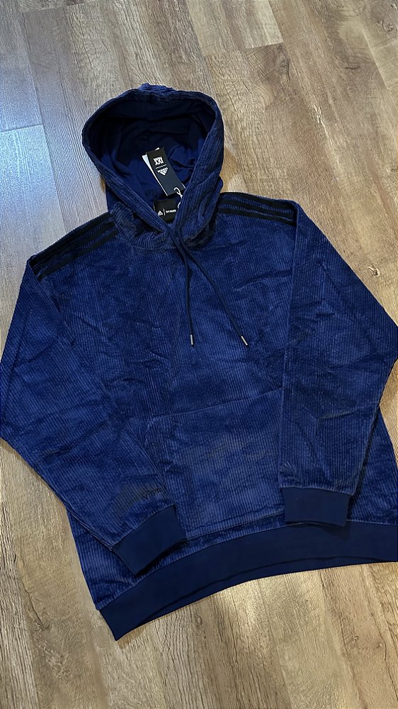 MOLETOM ADIDAS IVY PARK VELUDO (azul) CORTE GRANDE