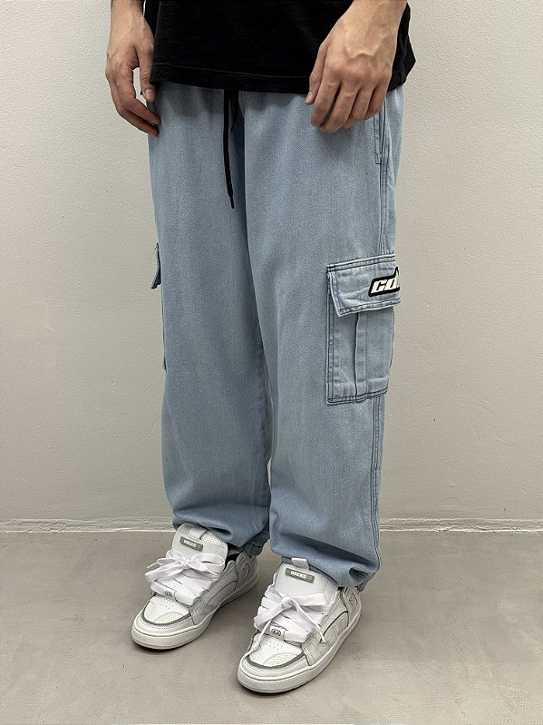 CALÇA CARGO JEANS (clara)