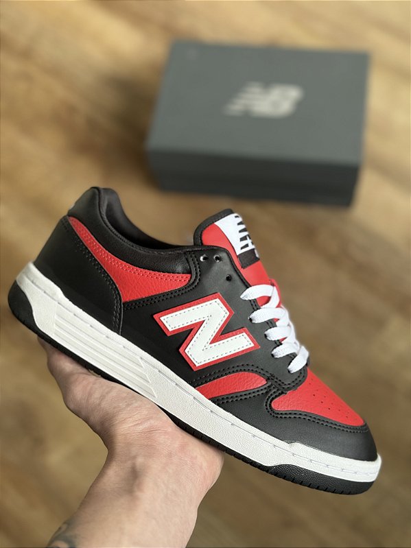 NEW BALANCE 480 LOW (preto/vermelho)