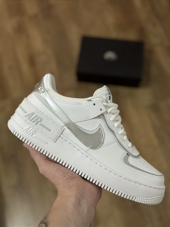 NIKE AIR FORCE 1 SHADOW “White/metallic silver”