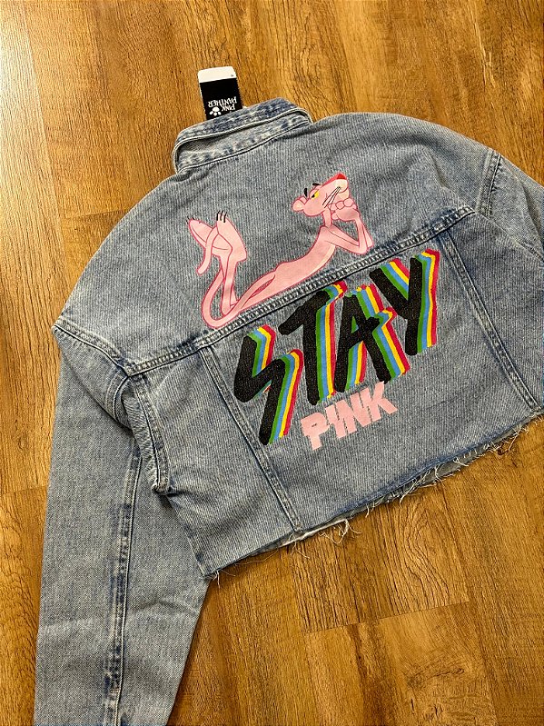 JAQUETA JEANS CROPPED ENFIM x PANTERA COR DE ROSA