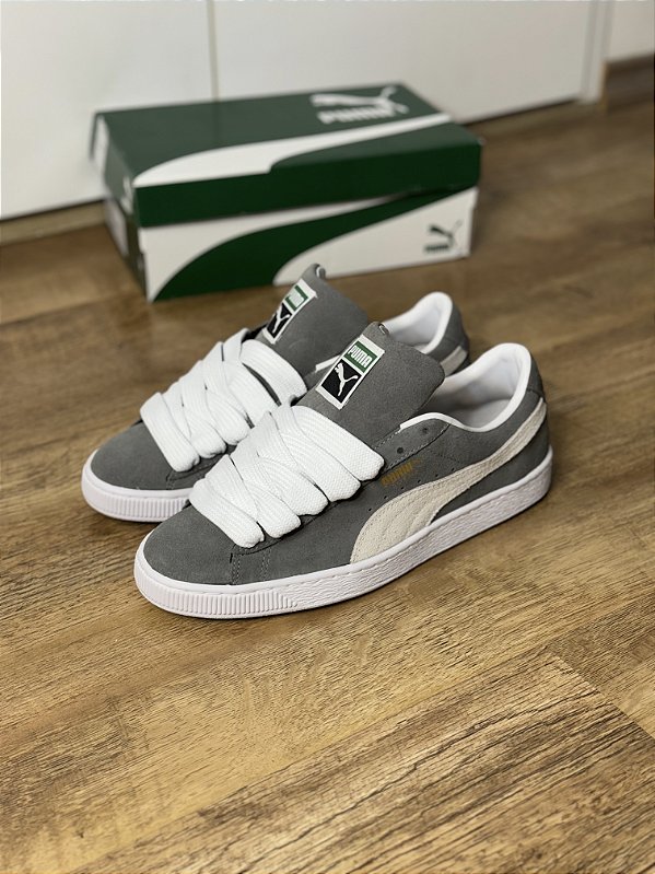 PUMA SUEDE XXI (cinza) + FAT LACE