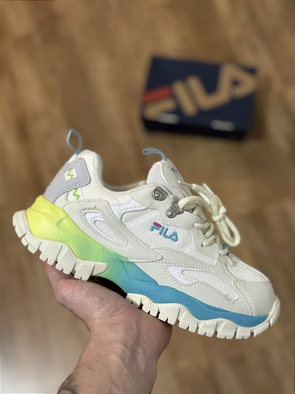FILA RAY TRACER (branco/azul/limao)