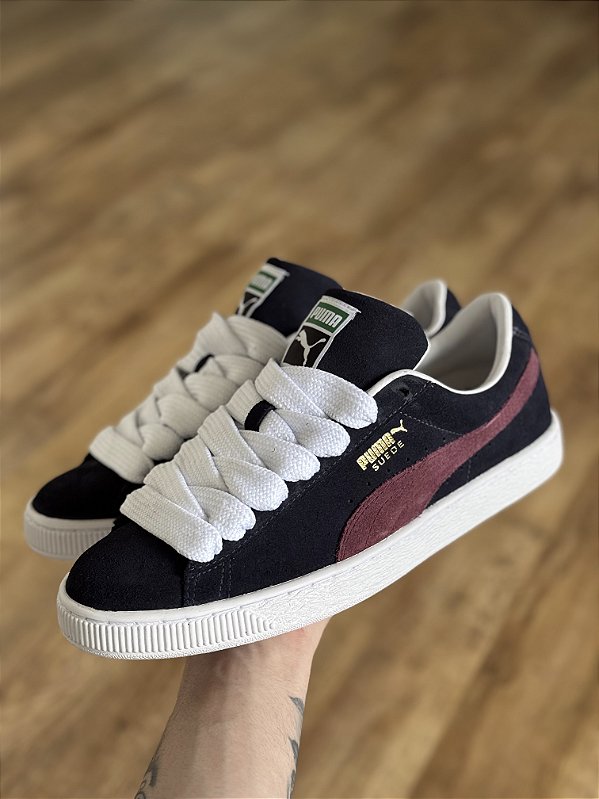 PUMA SUEDE CLASSIC XXI AZUL/VINHO (acompanha os dois cadarços)
